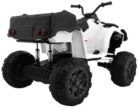 Quad XL ATV na akumulator dla dzieci Biały + Napęd 4x4 + Bagażnik + Wolny Start + EVA + Audio LED Quad XL ATV na akumulator dla dzieci Biały + Napęd 4x4 + Bagażnik + Wolny Start + EVA + Audio LED