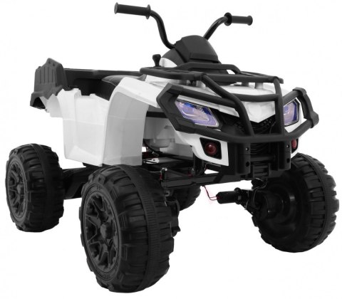 Quad XL ATV na akumulator dla dzieci Biały + Napęd 4x4 + Bagażnik + Wolny Start + EVA + Audio LED Quad XL ATV na akumulator dla dzieci Biały + Napęd 4x4 + Bagażnik + Wolny Start + EVA + Audio LED