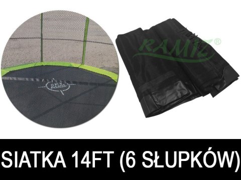 Siatka ochronna SkyRamiz Czarny do trampoliny ogrodowej 427cm/14FT 6 tuneli na słupki Siatka ochronna SkyRamiz Czarny do trampoliny ogrodowej 427cm/14FT 6 tuneli na słupki