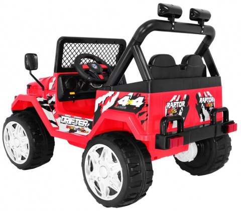Terenowy Raptor Drifter na akumulator dla dzieci Czerwony + Pilot + Wolny Start + EVA + Dźwięki Światła Terenowy Raptor Drifter na akumulator dla dzieci Czerwony + Pilot + Wolny Start + EVA + Dźwięki Światła