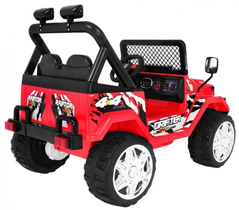 Terenowy Raptor Drifter na akumulator dla dzieci Czerwony + Pilot + Wolny Start + EVA + Dźwięki Światła Terenowy Raptor Drifter na akumulator dla dzieci Czerwony + Pilot + Wolny Start + EVA + Dźwięki Światła