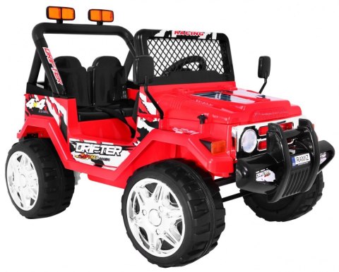 Terenowy Raptor Drifter na akumulator dla dzieci Czerwony + Pilot + Wolny Start + EVA + Dźwięki Światła Terenowy Raptor Drifter na akumulator dla dzieci Czerwony + Pilot + Wolny Start + EVA + Dźwięki Światła