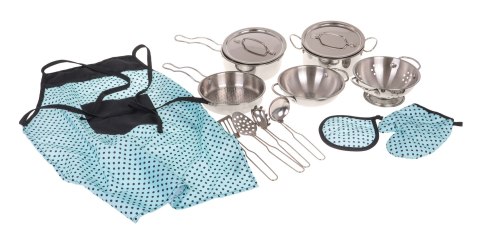 Zestaw Metalowych Garnków dla dzieci 3+ Przybory Kuchenne + Fartuch + Akcesoria 13 el. Zestaw Metalowych Garnków dla dzieci 3+ Przybory Kuchenne + Fartuch + Akcesoria 13 el.