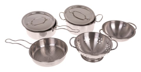 Zestaw Metalowych Garnków dla dzieci 3+ Przybory Kuchenne + Fartuch + Akcesoria 13 el. Zestaw Metalowych Garnków dla dzieci 3+ Przybory Kuchenne + Fartuch + Akcesoria 13 el.