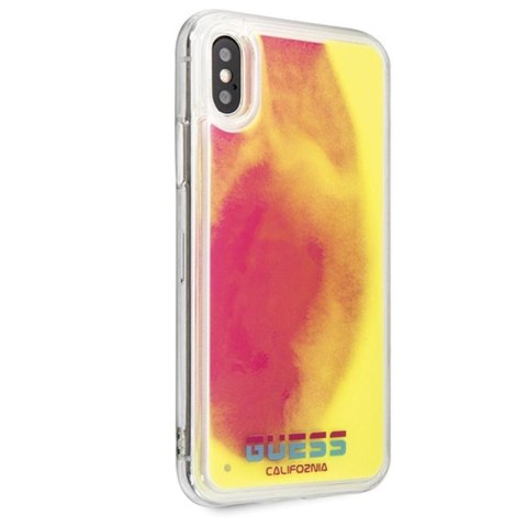 Guess California - Etui iPhone Xs / X (Glow in the Dark Sand/Pink) Guess California - Etui iPhone Xs / X (Glow in the Dark Sand/Pink)
