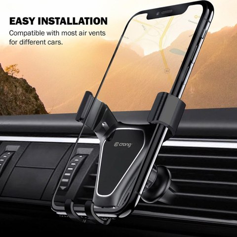 Crong Gravity Auto-Clip Car Holder - Uchwyt samochodowy grawitacyjny do telefonu 4,7"- 6,5" (czarny) Crong Gravity Auto-Clip Car Holder - Uchwyt samochodowy grawitacyjny do telefonu 4,7"- 6,5" (czarny)
