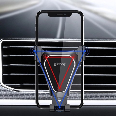 Crong Gravity Auto-Clip Car Holder - Uchwyt samochodowy grawitacyjny do telefonu 4,7"- 6,5" (czarny) Crong Gravity Auto-Clip Car Holder - Uchwyt samochodowy grawitacyjny do telefonu 4,7"- 6,5" (czarny)