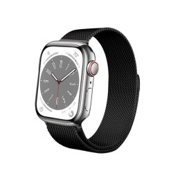 Crong Milano Steel - Pasek ze stali nierdzewnej do Apple Watch 42/44/45/49 mm (czarny)