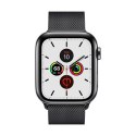 Crong Milano Steel - Pasek ze stali nierdzewnej do Apple Watch 42/44/45/49 mm (czarny)