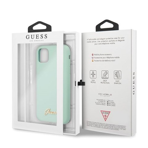 Guess Silicone Vintage - Etui iPhone 11 Pro Max (zielony) Guess Silicone Vintage - Etui iPhone 11 Pro Max (zielony)
