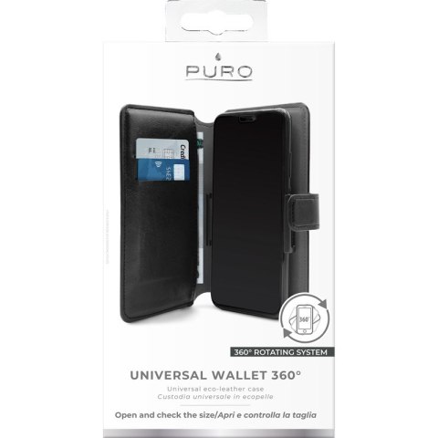 PURO Universal Wallet 360° - Uniwersalne etui obrotowe z kieszeniami na karty, rozmiar XL (czarny) PURO Universal Wallet 360° - Uniwersalne etui obrotowe z kieszeniami na karty, rozmiar XL (czarny)