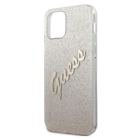 Guess Glitter Gradient Script - Etui iPhone 12 mini (złoty) Guess Glitter Gradient Script - Etui iPhone 12 mini (złoty)