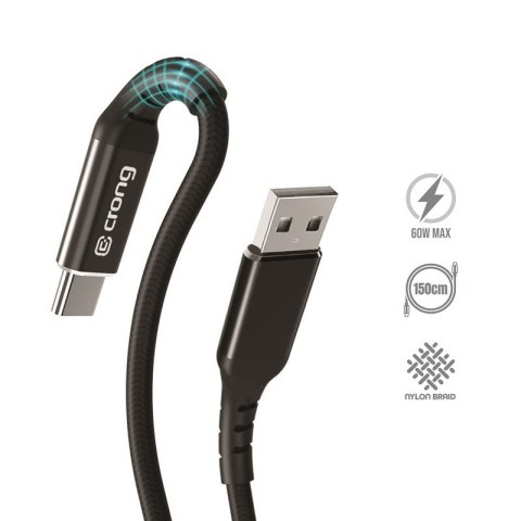 Crong Armor Link - Kabel 60W 3A USB-A do USB-C Fast Charging 150cm (czarny) Crong Armor Link - Kabel 60W 3A USB-A do USB-C Fast Charging 150cm (czarny)