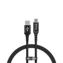 Crong Armor Link - Kabel 60W 3A USB-A do USB-C Fast Charging 150cm (czarny)