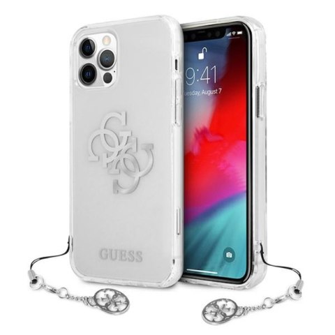 Guess 4G Big Logo Charm - Etui iPhone 12 Pro Max (srebrny charms) Guess 4G Big Logo Charm - Etui iPhone 12 Pro Max (srebrny charms)