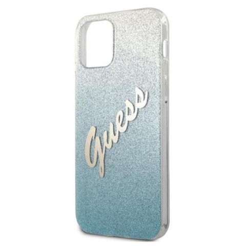 Guess Glitter Gradient Script - Etui iPhone 12 / iPhone 12 Pro (niebieski) Guess Glitter Gradient Script - Etui iPhone 12 / iPhone 12 Pro (niebieski)