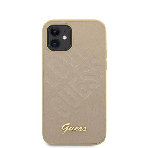 Guess Iridescent Love - Etui iPhone 12 mini (złoty) Guess Iridescent Love - Etui iPhone 12 mini (złoty)
