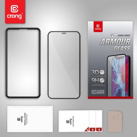 Crong Anti-Bacterial 3D Armour Glass - Szkło hartowane 9H na cały ekran iPhone 12 Mini + ramka instalacyjna Crong Anti-Bacterial 3D Armour Glass - Szkło hartowane 9H na cały ekran iPhone 12 Mini + ramka instalacyjna