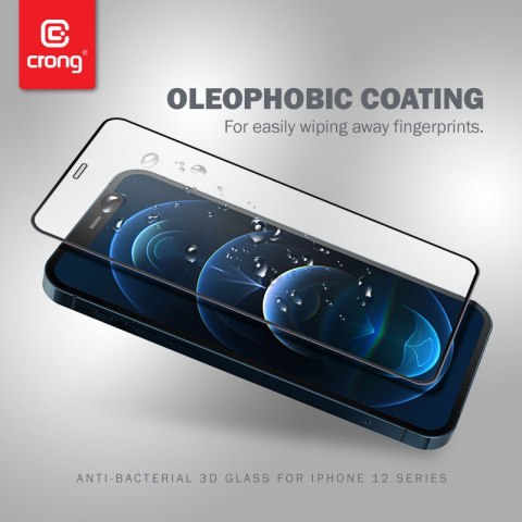 Crong Anti-Bacterial 3D Armour Glass - Szkło hartowane 9H na cały ekran iPhone 12 Mini + ramka instalacyjna Crong Anti-Bacterial 3D Armour Glass - Szkło hartowane 9H na cały ekran iPhone 12 Mini + ramka instalacyjna