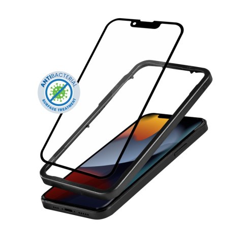 Crong Anti-Bacterial 3D Armour Glass - Szkło hartowane 9H na cały ekran iPhone 14 Plus / iPhone 13 Pro Max + ramka instalacyjna Crong Anti-Bacterial 3D Armour Glass - Szkło hartowane 9H na cały ekran iPhone 14 Plus / iPhone 13 Pro Max + ramka instalacyjna