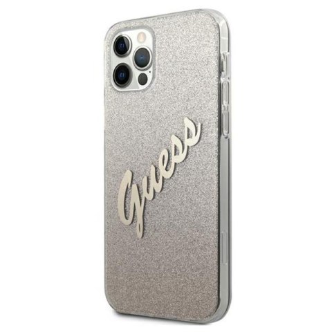 Guess Glitter Gradient Script - Etui iPhone 12 / iPhone 12 Pro (złoty) Guess Glitter Gradient Script - Etui iPhone 12 / iPhone 12 Pro (złoty)