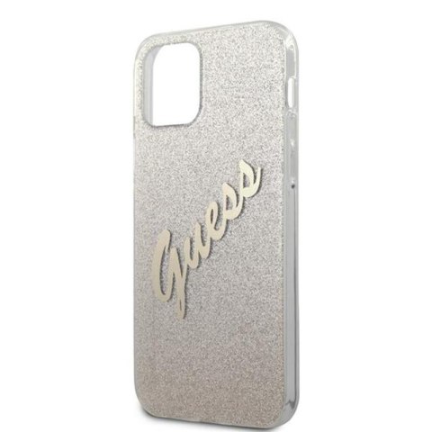 Guess Glitter Gradient Script - Etui iPhone 12 / iPhone 12 Pro (złoty) Guess Glitter Gradient Script - Etui iPhone 12 / iPhone 12 Pro (złoty)