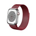 Crong Milano Steel - Pasek ze stali nierdzewnej do Apple Watch 38/40/41 mm (czerwony)