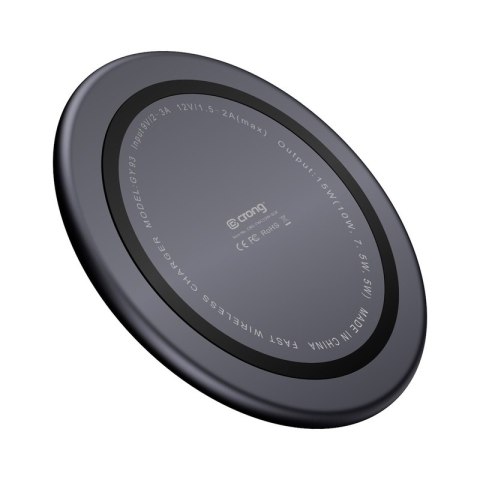 Crong PowerSpot Fast Wireless Charger - Aluminiowa ładowarka bezprzewodowa Qi 15W USB-C z powłoką ze szkła hartowanego (Shadow B Crong PowerSpot Fast Wireless Charger - Aluminiowa ładowarka bezprzewodowa Qi 15W USB-C z powłoką ze szkła hartowanego (Shadow B