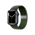 Crong Wave Band - Pleciony pasek do Apple Watch 38/40/41 mm (zielony)
