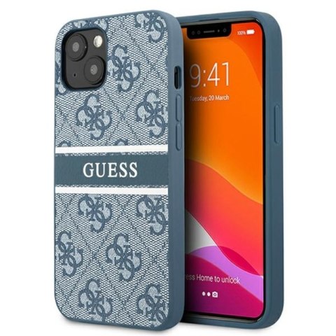 Guess 4G Printed Stripe - Etui iPhone 13 Mini (niebieski) Guess 4G Printed Stripe - Etui iPhone 13 Mini (niebieski)