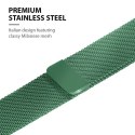 Crong Milano Steel - Pasek ze stali nierdzewnej do Apple Watch 42/44/45/49 mm (zielony)