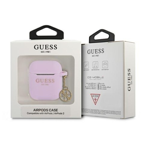 Guess 4G Charms Silicone Case - Etui AirPods (Purple) Guess 4G Charms Silicone Case - Etui AirPods (Purple)