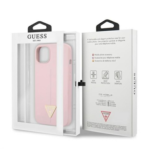Guess Silicone Triangle Logo - Etui iPhone 13 mini (liliowy) Guess Silicone Triangle Logo - Etui iPhone 13 mini (liliowy)