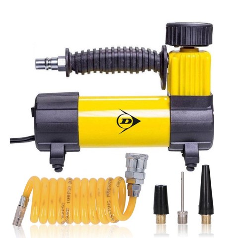 Dunlop - kompresor 12 V 100 Psi, zestaw z wężem i końcówkami Dunlop - kompresor 12 V 100 Psi, zestaw z wężem i końcówkami