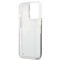 Guess Liquid Glitter Flower - Etui iPhone 13 Pro (niebieski)