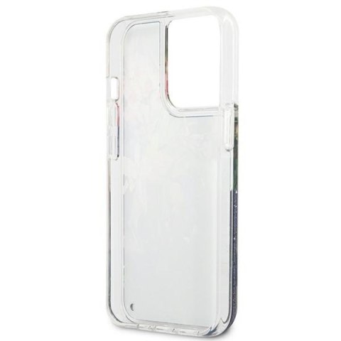Guess Liquid Glitter Flower - Etui iPhone 13 Pro (niebieski) Guess Liquid Glitter Flower - Etui iPhone 13 Pro (niebieski)