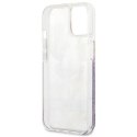 Guess Liquid Glitter Flower - Etui iPhone 13 mini (fioletowy)