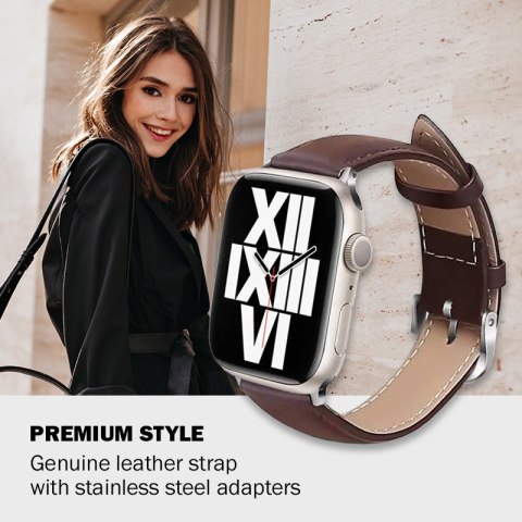 Crong Noble Band - Pasek z naturalnej skóry do Apple Watch 38/40/41 mm (Espresso) Crong Noble Band - Pasek z naturalnej skóry do Apple Watch 38/40/41 mm (Espresso)