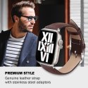 Crong Noble Band - Pasek z naturalnej skóry do Apple Watch 38/40/41 mm (Espresso)