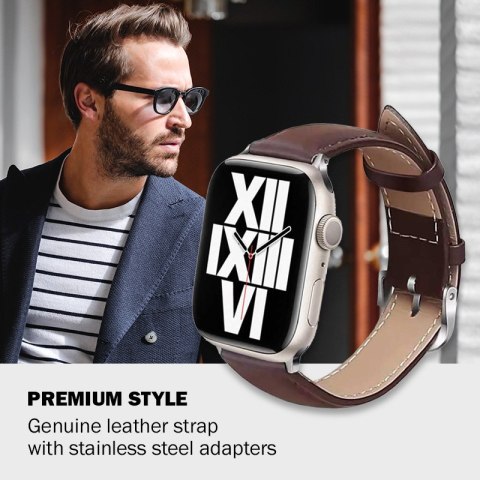 Crong Noble Band - Pasek z naturalnej skóry do Apple Watch 38/40/41 mm (Espresso) Crong Noble Band - Pasek z naturalnej skóry do Apple Watch 38/40/41 mm (Espresso)