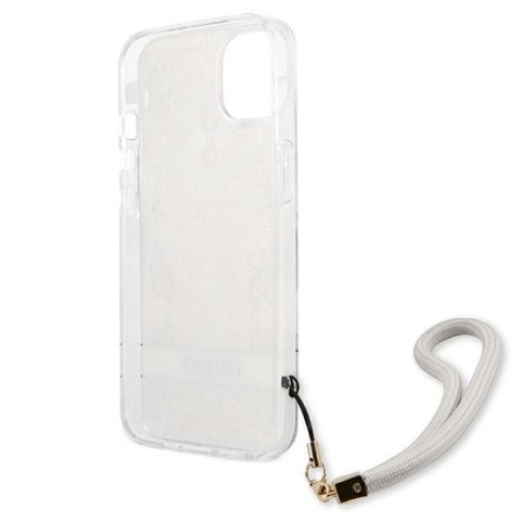Guess Flower Cord - Etui ze smyczką iPhone 13 mini (Gold) Guess Flower Cord - Etui ze smyczką iPhone 13 mini (Gold)