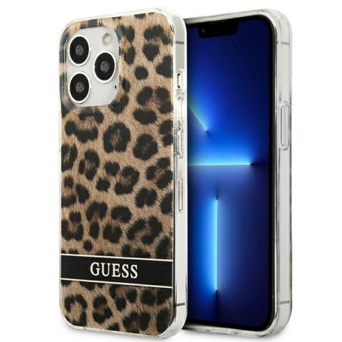 Guess Leopard Electro Stripe - Etui iPhone 13 Pro (Brown) Guess Leopard Electro Stripe - Etui iPhone 13 Pro (Brown)
