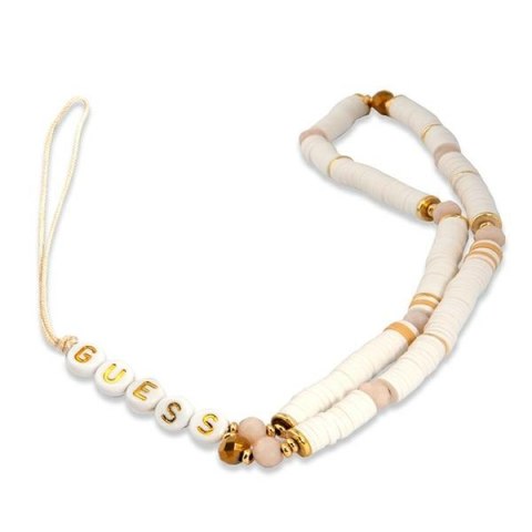 Guess Phone Strap Beads Heishi - Zawieszka do telefonu 25 cm (White) Guess Phone Strap Beads Heishi - Zawieszka do telefonu 25 cm (White)