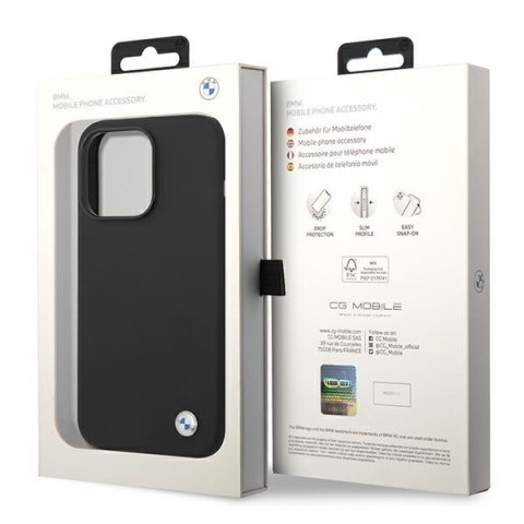 BMW Liquid Silicone Case Metal Logo - Etui iPhone 14 Pro Max (Czarny) BMW Liquid Silicone Case Metal Logo - Etui iPhone 14 Pro Max (Czarny)
