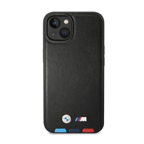 BMW Leather Hot Stamp Tricolor MagSafe - Etui iPhone 14 Plus (Czarny) BMW Leather Hot Stamp Tricolor MagSafe - Etui iPhone 14 Plus (Czarny)