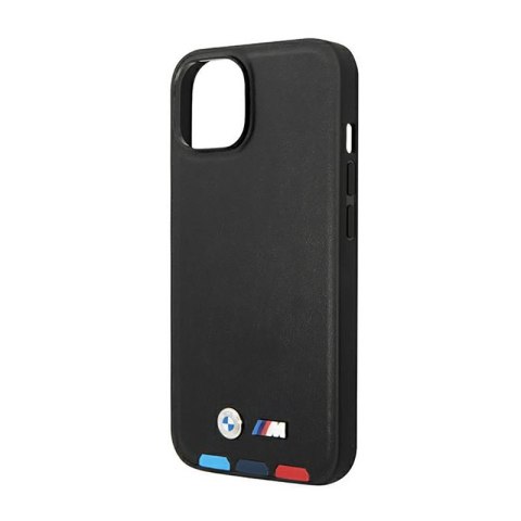 BMW Leather Hot Stamp Tricolor MagSafe - Etui iPhone 14 Plus (Czarny) BMW Leather Hot Stamp Tricolor MagSafe - Etui iPhone 14 Plus (Czarny)