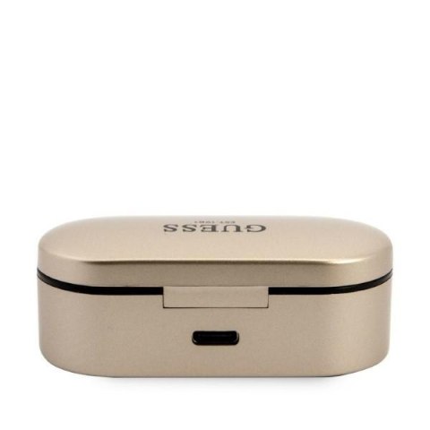 Guess True Wireless Earphones BT5.0 5H - Słuchawki TWS + etui ładujące (złoty) Guess True Wireless Earphones BT5.0 5H - Słuchawki TWS + etui ładujące (złoty)
