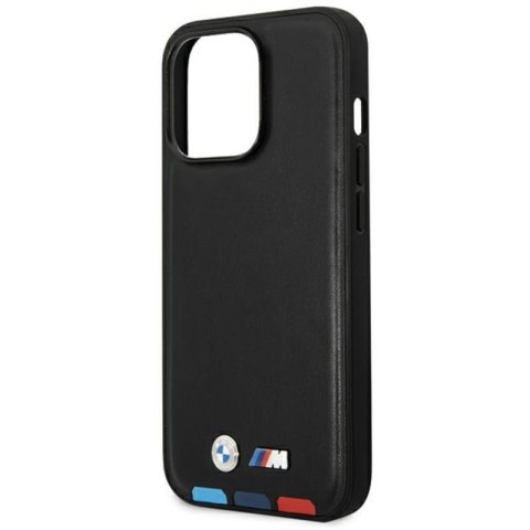 BMW Leather Hot Stamp Tricolor - Etui iPhone 14 Pro (Czarny) BMW Leather Hot Stamp Tricolor - Etui iPhone 14 Pro (Czarny)