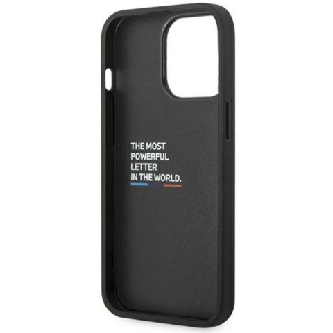 BMW Leather Hot Stamp Tricolor - Etui iPhone 14 Pro (Czarny) BMW Leather Hot Stamp Tricolor - Etui iPhone 14 Pro (Czarny)