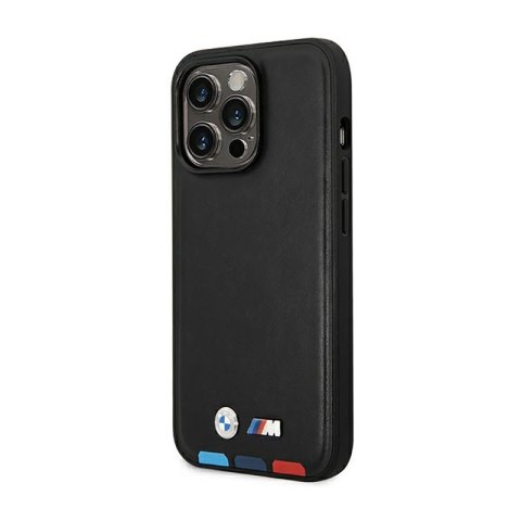 BMW Leather Hot Stamp Tricolor MagSafe - Etui iPhone 14 Pro Max (Czarny) BMW Leather Hot Stamp Tricolor MagSafe - Etui iPhone 14 Pro Max (Czarny)